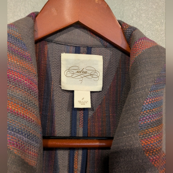 Cidra by Anthropologie woven belted multi colored jacket size 8 - Picture 4 of 6